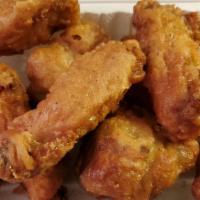 Crispy Chicken Wings (10) · Korean style fried marinated chicken wings with sweet ginger glaze.