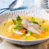 Sopa De Pescado · Fish soup with rice
