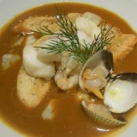 Sopa De Marisco · Seafood soup with rice