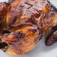 Brined, Roasted Chicken · Our birds are brined & juicy. Available by the half of the whole. No growth stimulants, horm...