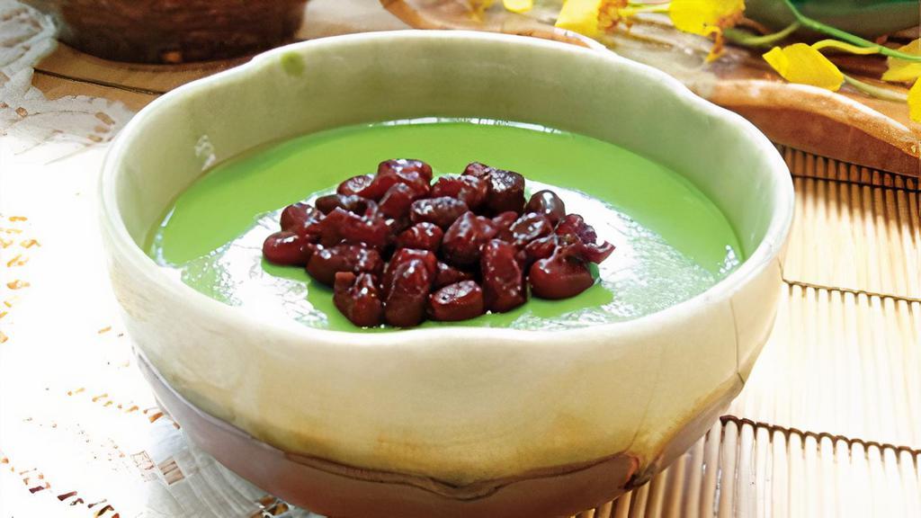 Matcha Pudding With Red Bean · 