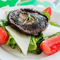 Portobello Mushroom
 · with arugula & roasted plum tomatoes