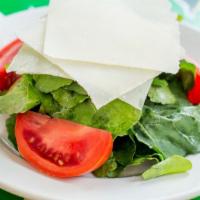 Arugula With Tomatoes And Parmigiano
 · Served with olive oil and balsamic vinegar.