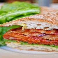 Frank Blt Sandwich
 · Roasted plum tomatoes, country bacon, arugula, and extra virgin olive oil.
