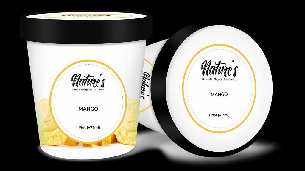 Mango Ice Cream · With a sweet mango taste stemming from pure mango pulp, our organic mango ice cream is both creamy and natural. Made with the finest Alphonso mangoes, aptly called the king of mangoes in India, we make sure our mango ice cream is flavored with their sweet and rich flavor to create a taste sensation like no other. 16 oz.