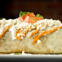 Burrito · Flour Tortilla Stuffed with choice of Filling, Rice, Beans, Onions, Tomato and Cilantro Topp...
