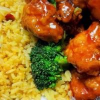 General Tso'S Chicken With Pork Fried Rice · Spicy