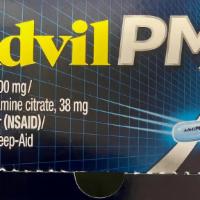 Advil Pm    (1 Packet) · 1 count packet containing two tablets.   Pain Reliever and Nighttime Sleep Aid