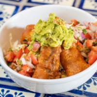 Rice Bowls · Rice, beans, lettuce, jack cheese, pico de gallo and crema y salsa.