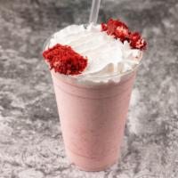 Red Velvet Milkshake · Vanilla ice cream, chocolate syrup, oreo cookies n' whipped  cream