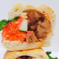 Ginger Seitan Bites Banh Mi · Please notify a staff if you have dietary restrictions or allergies..
Seitan (made from Soy ...