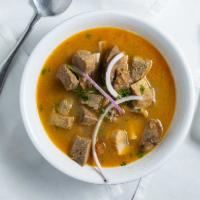 Assorted Pepper Soup · Spicy soup made with traditional seasoning and mixed meat of goat and beef tribe .