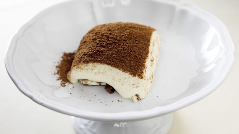 Tiramisu · espresso soaked sponge cake with mascarpone cream and cocoa powder