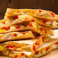 Chicken Fajita Quesadilla · Large, soft, flour tortilla loaded with tender grilled chicken with our Mexican seasonings, ...