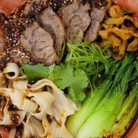 La Mei Taiwanese Beef Noodle (In Soup) · slow-braised beef shanks & flat noodle. pickled mustard tuber
, bok choy, scallion, cilantro...