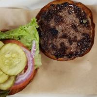Penrose Burger · Pat LaFrieda's Penrose blend served on a brioche bun with lettuce, tomato, onions, and McClu...