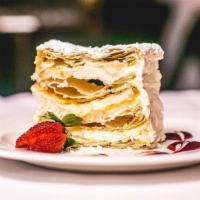 Napoleon · Our famous cake, layered with custard