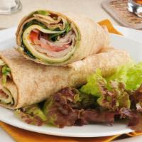 Turkey Blt Wrap Sandwich · Delicious Wrap made with Turkey Breast, Customer's choice of bacon, lettuce, tomatoes, and m...