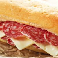 Genoa Salami Sandwich · Fresh and juicy genoa salami with lettuce, tomatoes, and cheese on your choice of bread.