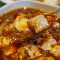 Ma Po Tofu (With Pork) · Hot and spicy.