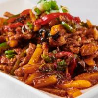 Shredded Pork With Garlic Sauce · Hot and spicy.