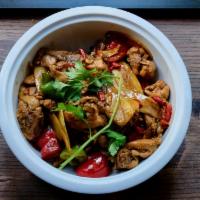 Stir-Fry Tender Ginger Chicken 子姜雞  · Hot and spicy.