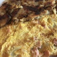 Leo Omelette · With lox and onions.