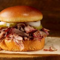 Pulled Pork Sandwich · Our delicious smoked pork on a brioche bun.