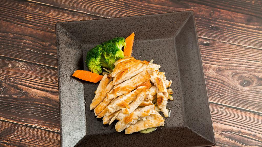 Chicken Teriyaki · Grilled chicken with steamed mixed vegetables.