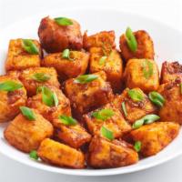 Paneer Manchurian · Our house-made paneer cheese cubes marinated in soy, chili powder, garlic, ginger and white ...