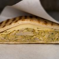 Pesto Chicken Panini · Served with provolone cheese.