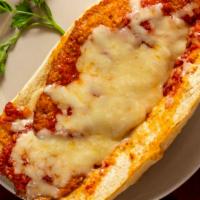 Chicken Parmesan Sandwich · Breaded chicken tomato sauce and cheese sandwich.