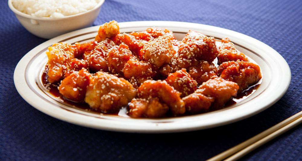 Sesame Chicken · Quart of batter fried chicken sautéed in a sweet sauce topped with sesame seeds.