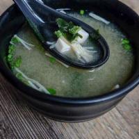 Miso Soup · Tofu scallion seaweed & enoki mushroom.