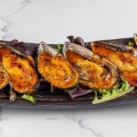 Sambal Mussel · Grilled new Zealand mussel served with sambal sauce.