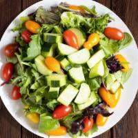 Lucky House Salad · Lettuce, cherry tomatoes, carrots, onions dressed with lemon juice & olive oil