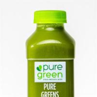 Pure Greens Apple Lemon Ginger · apple, kale, spinach, cucumber, celery, zucchini, romaine, lemon, ginger