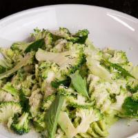 Pesto Fusilli · Broccoli pesto, Pecorino, Lemon, Basil.