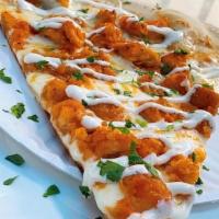 Buffalo Chicken Pizza Slice · Buffalo chicken cutlet, imported finest grande mozzarella
topped with creamy ranch & Buffalo...