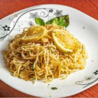 Classic Lemon Spaghetti · Customer's favorite of spaghetti style pasta beaded with
0rginal lemon juce.
