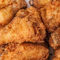 Korean Plain Fried Wings · Traditional bone-in wings, Breded With Flour & hand-tossed in your choice of sauce or rub. C...