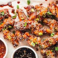Korean Style Bbq Wings · Traditional bone-in wings, Breded With Flour & hand-tossed in your choice of sauce or rub. C...