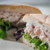 Turkey Sandwich · Mixed greens and cranberry mayo.