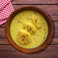 Juicy Rasmalai  · A classic Indian festive dessert made with milk, sugar and saffron.