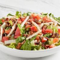 Family Salad: Mixed Greens · Tomatoes, spiced pecans, jicama comes with cilantro-lime vinaigrette (Serves 4-6)