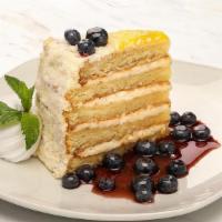 5 Layer Lemon Cake · Fresh blueberries in blueberry sauce $1 from every purchase will go to Alex's Lemonade Stand...