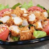 House Salad With Hand Breaded Tenders · 