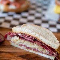 Reuben · Pastrami, Swiss, Russian sauerkraut.