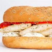 Chicken Suprimo  · Chicken Cutlet & Fresh Mozzarella Cheese topped with Roasted Red Peppers.