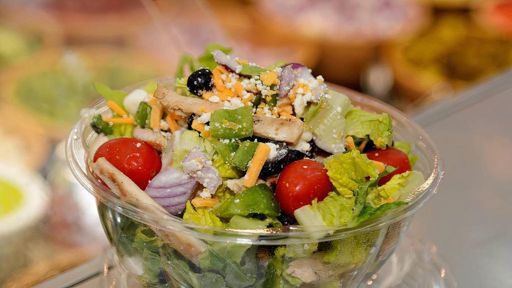 Create Your Own Salad · Choose any greens and up to five veggie toppings and chicken.